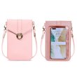Women's Bags PU Leather Waterproof Mobile Phone Bag Messenger Bag Transparent Daily Going out 2021 Messenger?Bag Wine Black Blushing Pink Dusty Rose