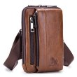 Men's Bags Nappa Leather Fanny Pack Belt Pouch / Belt Bag Zipper Daily Holiday Bum Bag Messenger?Bag Dark Brown Black