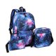 Unisex Kids Oxford Cloth School Bag Rucksack Waterproof Backpack Large Capacity Zipper 3D Print Galaxy Causal Traveling Backpack Dark blue three-piece suit Wild black Fashion red three-piece suit