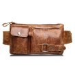 korean leather men's waist bag, outdoor sports multifunctional waist chest bag, first layer cowhide retro men's bag wholesale
