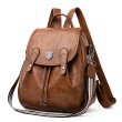 Women's Leather Cowhide Rucksack Commuter Backpack Large Capacity Waterproof Zipper Solid Color Daily Backpack Black Brown Dark Blue