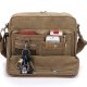 Men's Bags Canvas Crossbody Bags Zipper Solid Color Daily Messenger Bag Black Khaki Brown