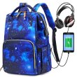 Unisex Nylon School Bag Rucksack 3D Large Capacity Waterproof Zipper 3D Print Galaxy Daily Outdoor Backpack Blue Purple Blushing Pink